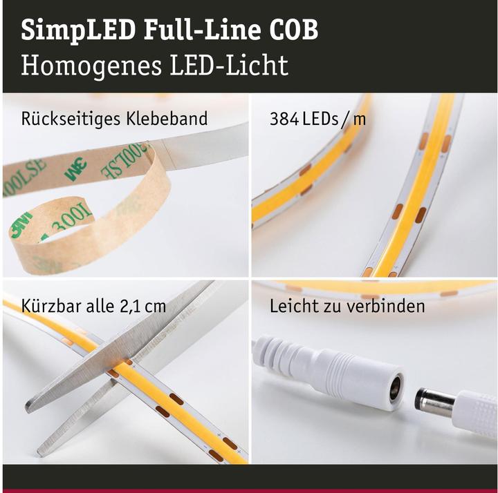 Actual product image Paulmann SimpLED COB Stripe Set (Warm white, 300 cm, Indoor)
