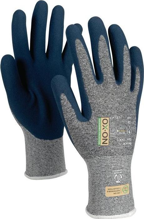 Ox-On Handschuhe Recycle Basic 16001 Grösse 9 blau/hellblau ( 4000391359 ) (9)
