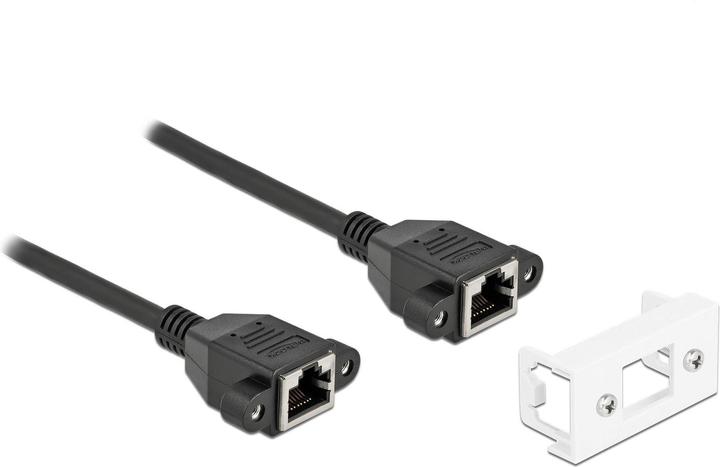Delock Netzwerk Verlängerungskabel für Easy 45 Modul S/FTP RJ45 Buchse zu RJ45 Buchse Cat.6A 3 m schwarz (S/FTP, CAT6a, 3 m)