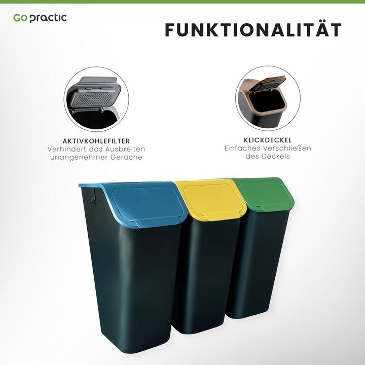 Actual product image Go Practic 3-teiliges Mülltrennsystem (35 l)