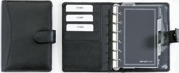 Bind Timetable A7 leather black (A7, English, German, French)