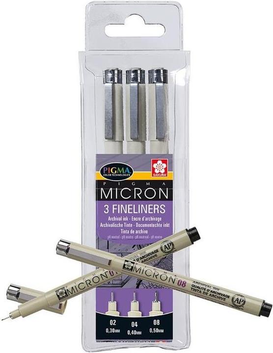 Actual product image Sakura Pigma Micron (Black, 3 x)