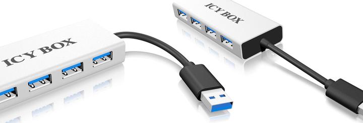 Actual product image Icy Box Raidsonic IB-AC6104 4 new USB 3.0 devices (USB-A, 4 Ports)