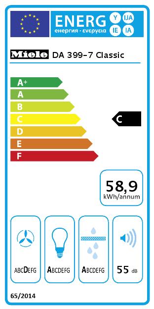 Energie-Label Miele DA 399-7 Classic (Wandhaube)