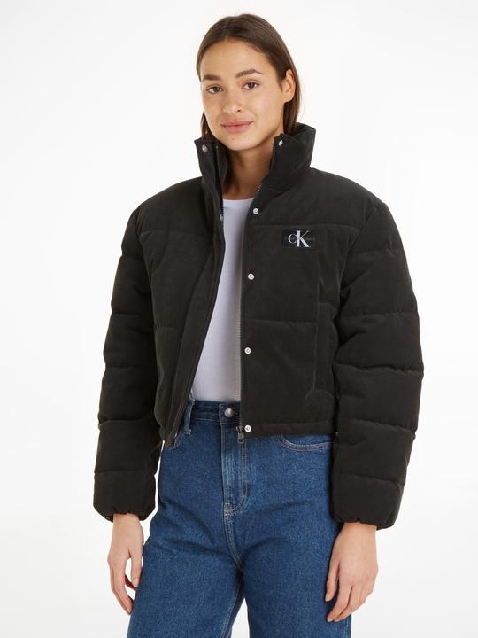 Actual product image Calvin Klein Corduroy Cropped Puffer Dames Jas - Zwart - Maat L (L)