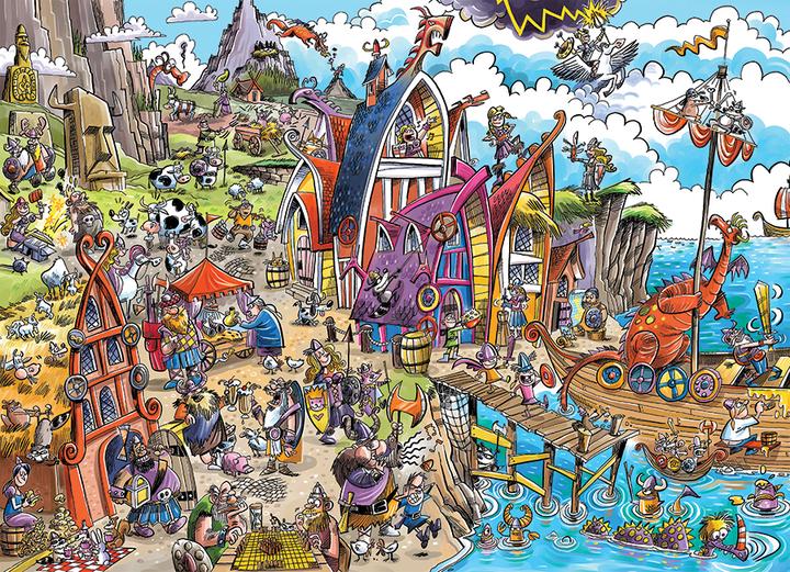 Image du produit Cobble Hill Puzzle 1000 pièces DoodleTown : Viking Village (1000 pièces)