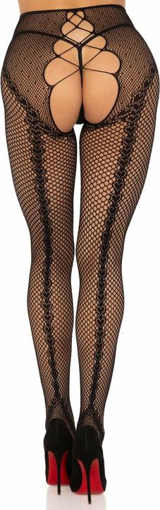 Actual product image Leg Avenue Fishnet Stockings Without Crotch Black (One size)