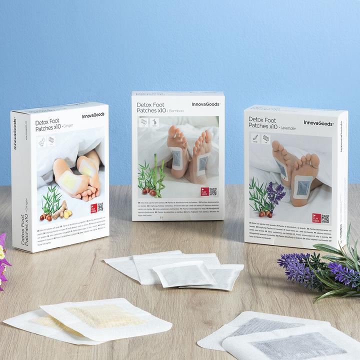 Actual product image InnovaGoods Detox foot plasters Lavender 10 pieces (Foot bath)
