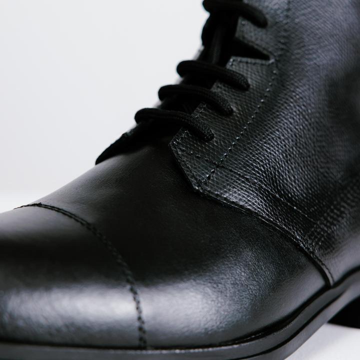 Image du produit Fouganza Boots d'équitation 500 lacées cuir femme noir (37)