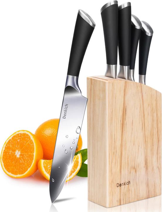 Image du produit Denkich Bloc à couteaux avec jeu de couteaux, 6 pièces