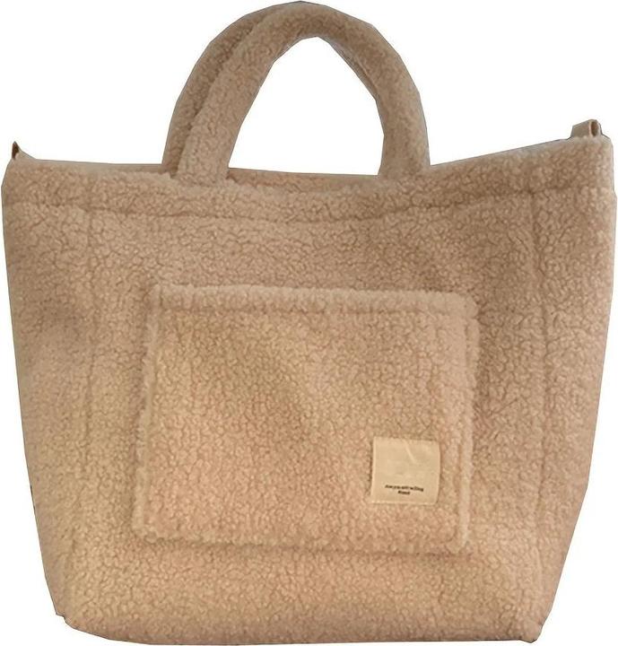 Only-Bags.Store Kunstfell-Tasche mit abnehmbarem Riemen - leicht, geräumig und vielseitig für den täglichen