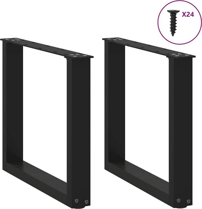 Image du produit VidaXL Pieds de table basse en U 2 pcs. noir 60x(72-73) cm acier Pied de table