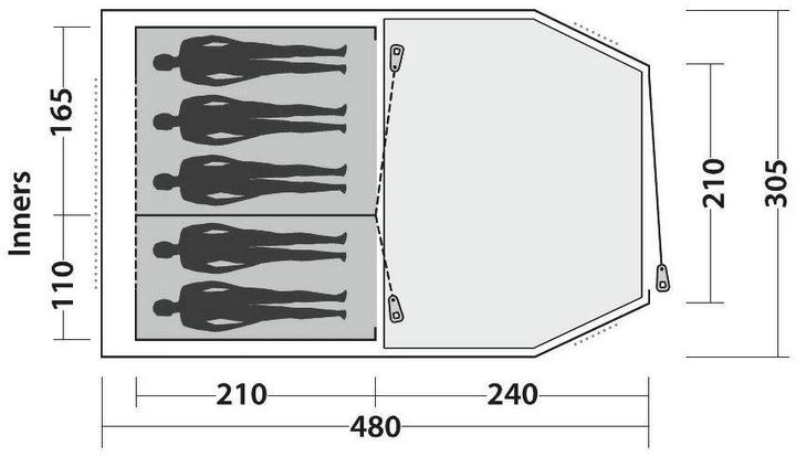 Actual product image Easy Camp Huntsville 500, tunnel tent (Tunnel tent, 12.10 kg, 5 persons)