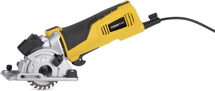 Produktbild Powerplus POWX1365MB Kreissäge - 600W - 89mm - Inkl. Laser, Absaugung, 3 Kreissägeblätter und Gehrungslade