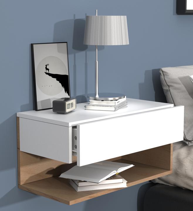 Produktbild VCM Holz Wandschublade Nachtschrank Wandboard Schublade Konsole Nachttisch Usal XL 60 cm (60 x 32 x 30 cm)