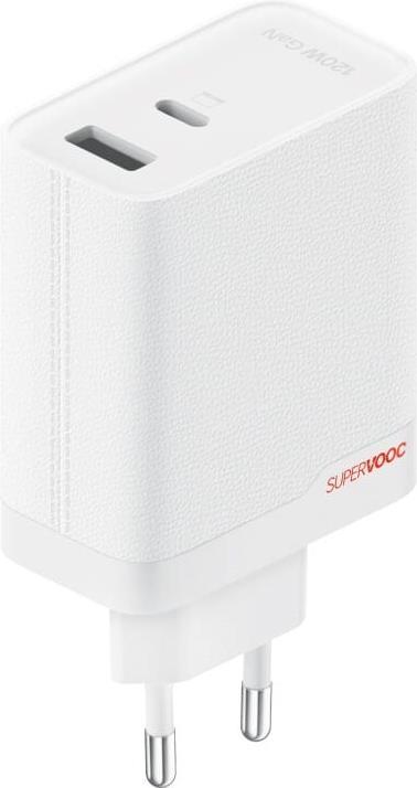 Actual product image OnePlus 120W Dual Ports SuperVooc Adapter + Cable (Type-C + Type-A) - White (120 W)