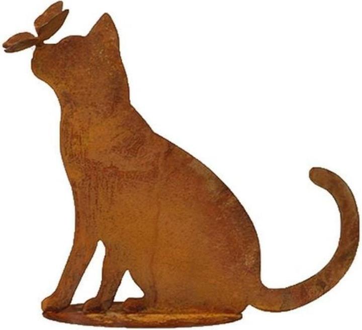 Actual product image Ambiance Technology Ambiance decorative figurine cat with butterfly on nose on plate