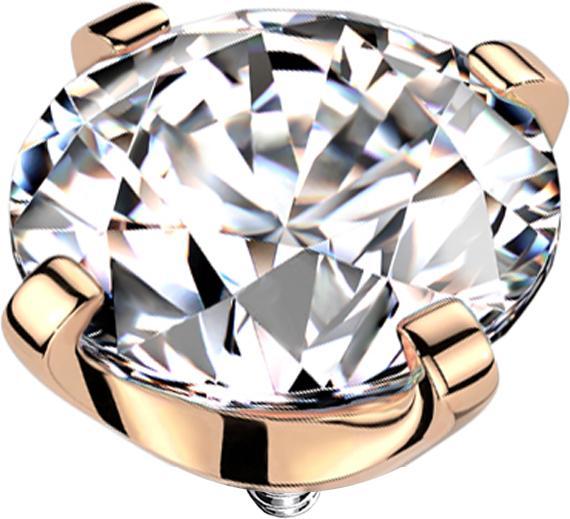 Produktbild Star Piercing Dermal Anchor rosegold Kristall silber gefasst (ohne Messing, Titan G23)