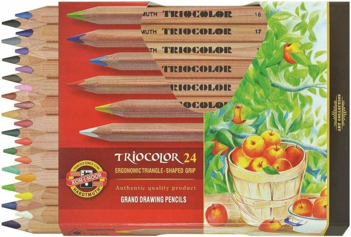 Koh-i-Noor Pastelli Tricolor Nature 24 colori Koh-I-Nor (Multicolore, 24 x)