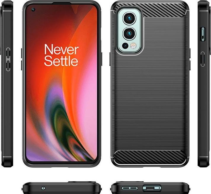 Produktbild Hurtel Carbon Case flexible Hülle für OnePlus Nord 2 5G schwarz (OnePlus Nord 2 5G)