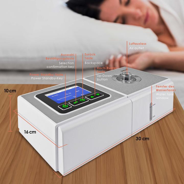Image du produit Pulox Auto CPAP Appareil de traitement de l'apnée du sommeil avec masque facial