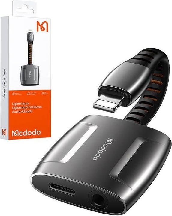 Image du produit Maono Adaptateur Lightning vers Lightning + AUX 3.5mm mini jack, Mcdodo CA-6340 (noir) (Lightning, Jack 3.5mm)