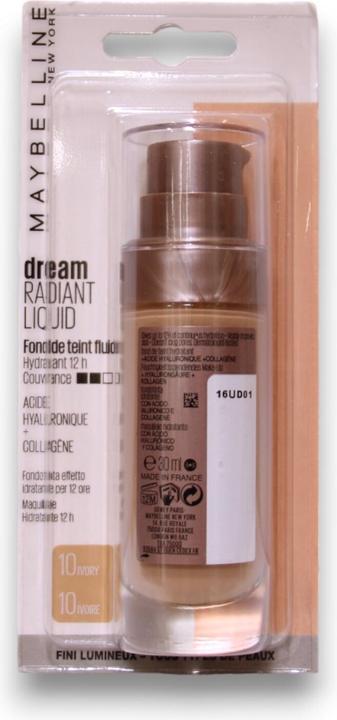 Produktbild Maybelline New York Maybelline Dream Satin Liquid Foundation 10 Ivory Spf 13 - 30 Ml