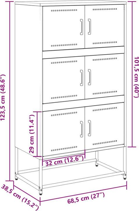 Nutritional values and ingredients VidaXL Sideboard (38.5 x 38.5 x 123.5 cm)