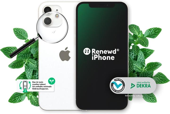 Produktbild Renewd iPhone 12 (64 GB, Weiss, 6.10", 12 Mpx, Dual SIM, A / Wie neu)