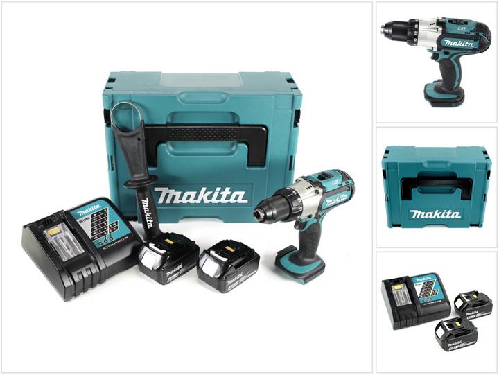 Produktbild Makita DDF 451 RMJ Akku Bohrschrauber 18V 80Nm + 2x Akkus 4,0Ah + Ladegerät im Makpac (Akkubetrieb)