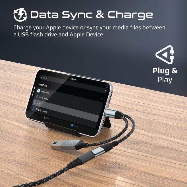 Actual product image ProMate OTGLink-i OTG Media Adapter Apple (Lightning, USB Type C)