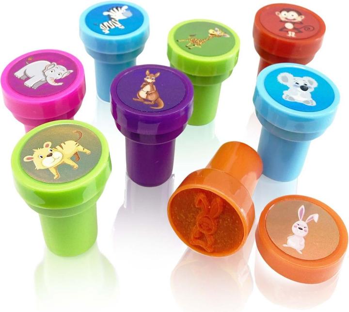 Actual product image Craze Stamp set children - 8 stamps children with animal motifs, animal stamps in 6 colours, children's