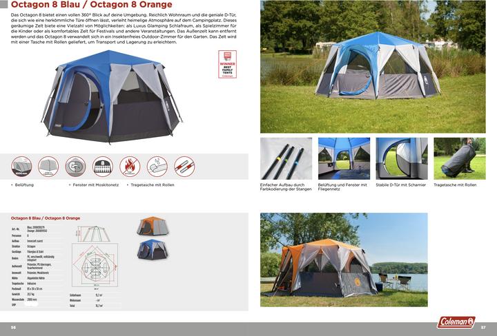Actual product image Coleman Octagon (Dome tent, 20.70 kg, 8 persons)