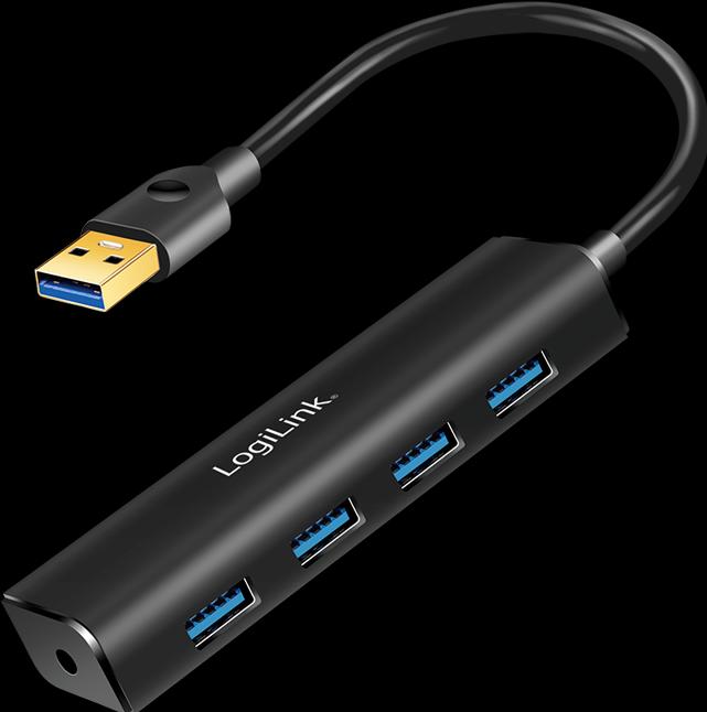 Actual product image LogiLink USB 3.0 hub 4-port black Buspowered (USB-A, 4 Ports)