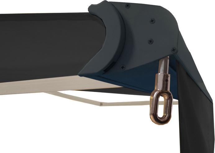 Produktbild Swisshandel24 Elektrische Vollkassetten-Markise 4x3m ausfahrbarer Volant - Polyester anthrazit, anthrazit (4 m)
