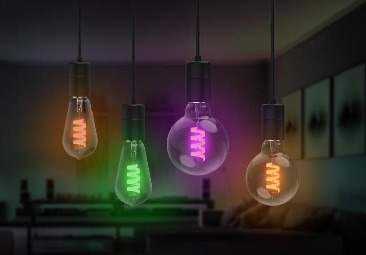 Actual product image Hama Smart LED lamp, Matter, E27, retro, filament ST64, RGBW, dimmable, with app (E27, 4.90 W, 470 lm, 1 x, F)