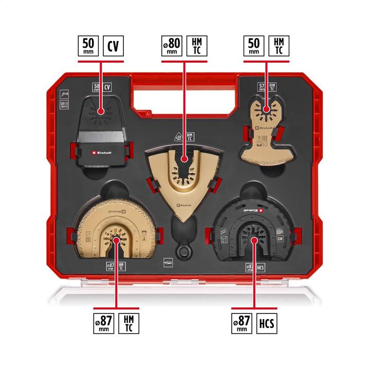 Immagine prodotto Einhell Multitool-Set, 708110, XL-PLUS-Case, 10-teilig