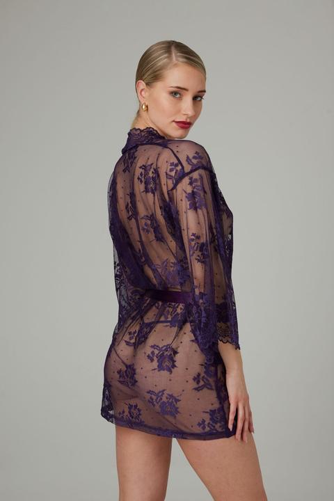 Produktbild Christine Le Duc Spitzen Kimono Graceful Lila (3XL)