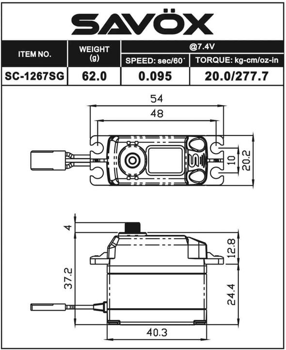 Actual product image Savöx SC-1267SG Servo