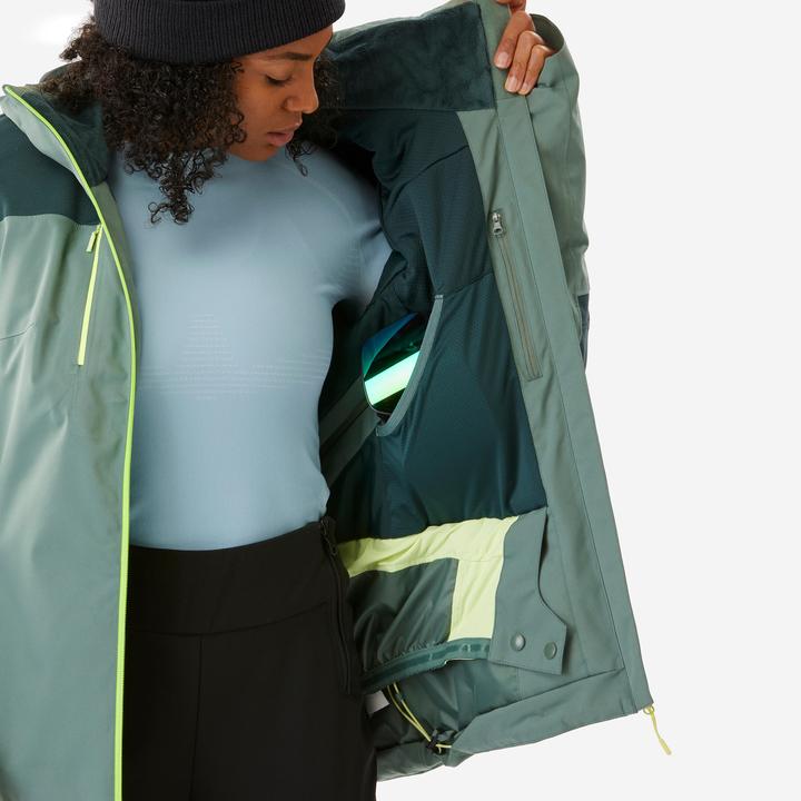 Image du produit Wedze Veste de ski imperméable et résistante femme, 500 SPORT verte (XS)