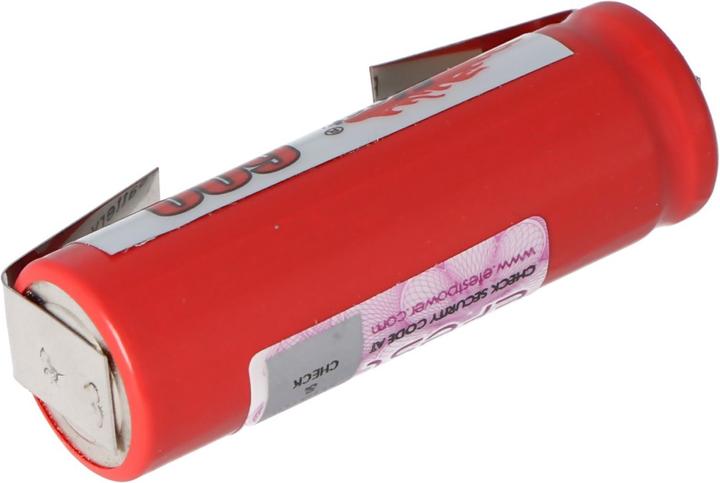 Actual product image AccuCell Battery IMR 14430 with solder tag U-shape (1 pcs., 600 mAh, Rechargeable battery)