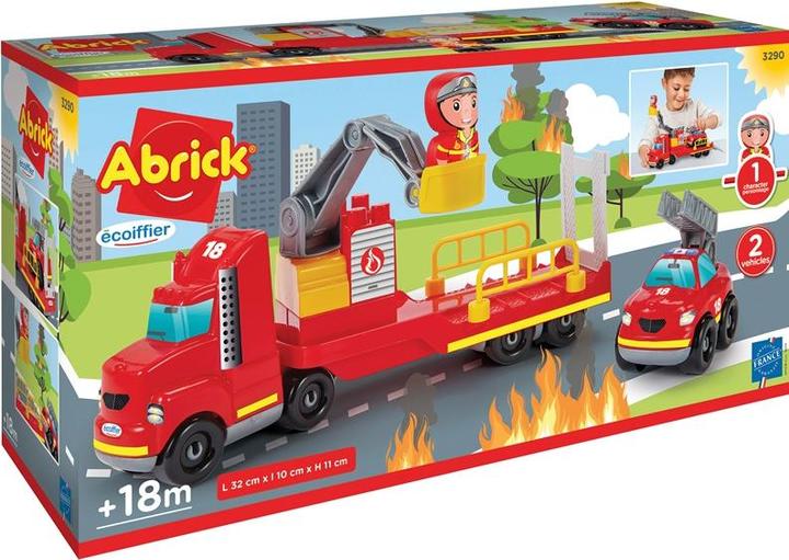 Actual product image Ecoiffier Abrick Fire Department Two Vehicles, Moving Elements 34 Accessories