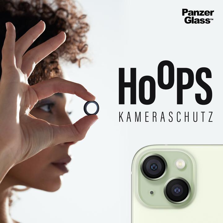 Immagine prodotto PanzerGlass Protezione dell'obiettivo della fotocamera Hoops (1 Pezzo/i, Apple iPhone 15 Plus, Apple iPhone 15)