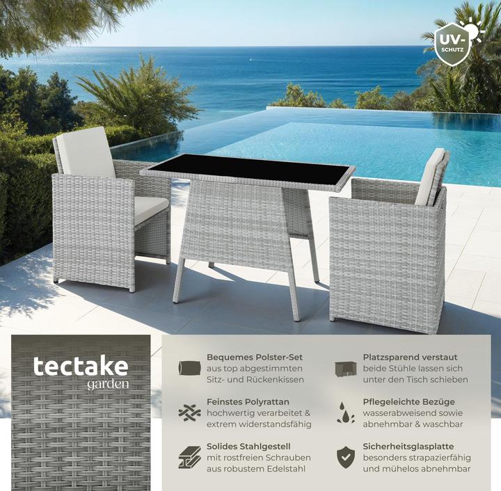 Actual product image tectake Rattan garden furniture set Lausanne