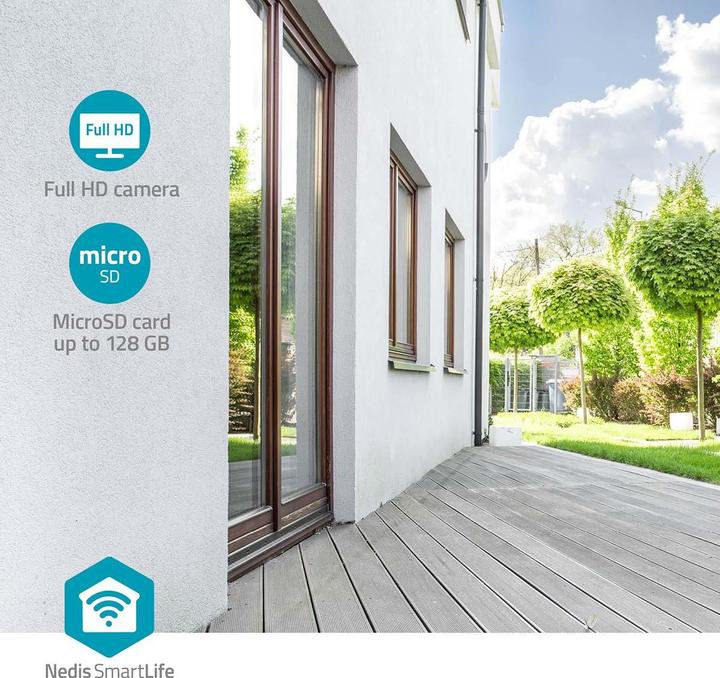 Actual product image Nedis SmartLife Outdoor Camera | Wi-Fi | Ambient Light | Full HD 1080p | IP65 | Cloud Storage (optionala (1920 x 1080 Pixels)