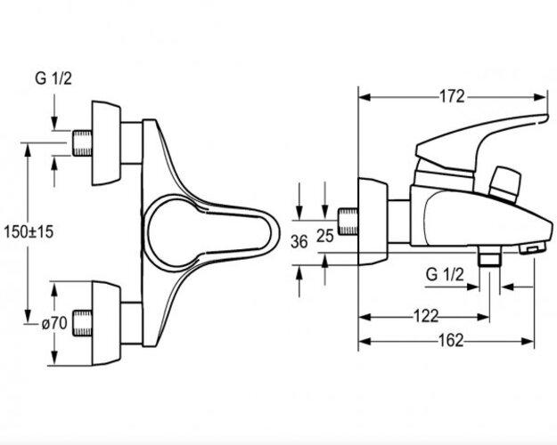 Actual product image Hansa Armaturen GmbH Hansamix surface-mounted lever bath mixer S-connections chrome-plated
