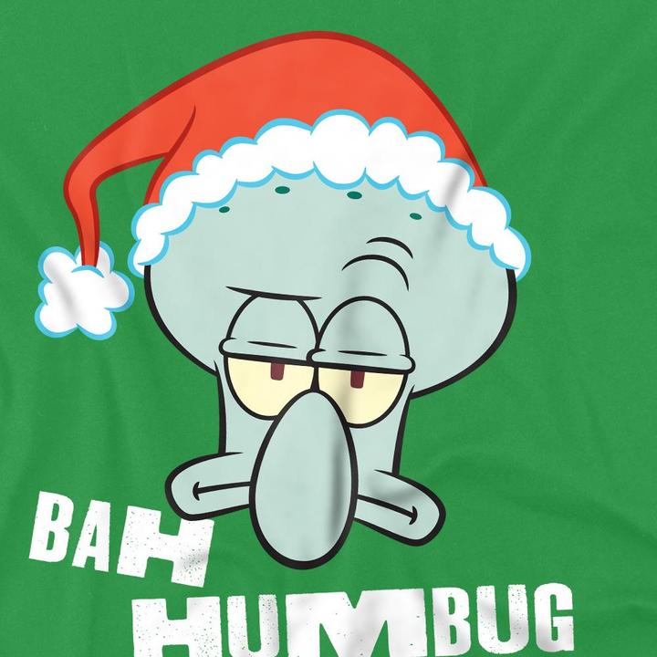 Immagine prodotto Spongebob Squarepants Bah Humbug Maglietta Natale Squidward Uomo (L)