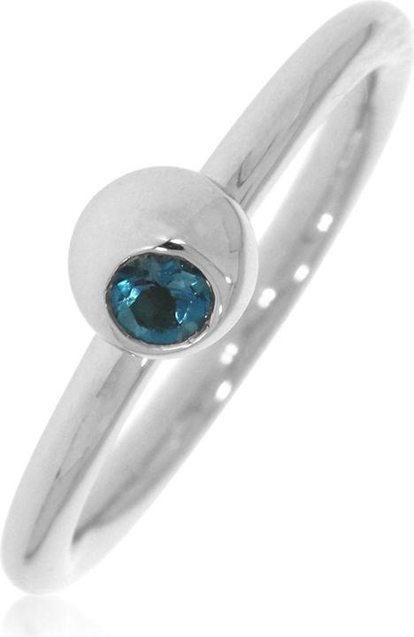 Actual product image Xen Ring with 3 mm blue topaz approx. 0.12 ct. rhodium-plated (54, 925 Silver)