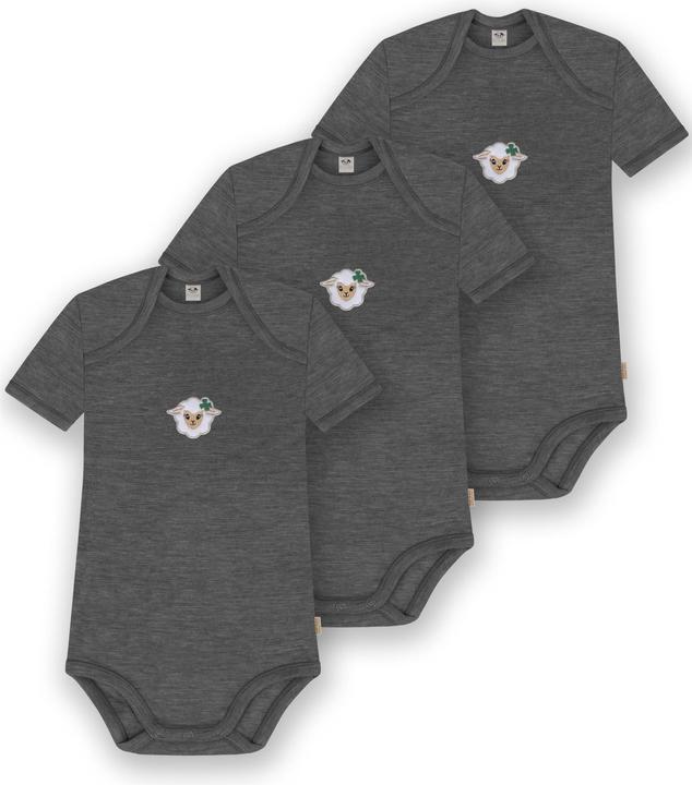 Normani 3er Set Baby Merino Body Kurzarm „Tauranga" - 9291