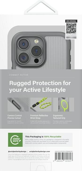 Actual product image Uniq Combat Active Magclick Charging Case for iPhone 16 Pro - Gray (Apple iPhone 16 Pro)